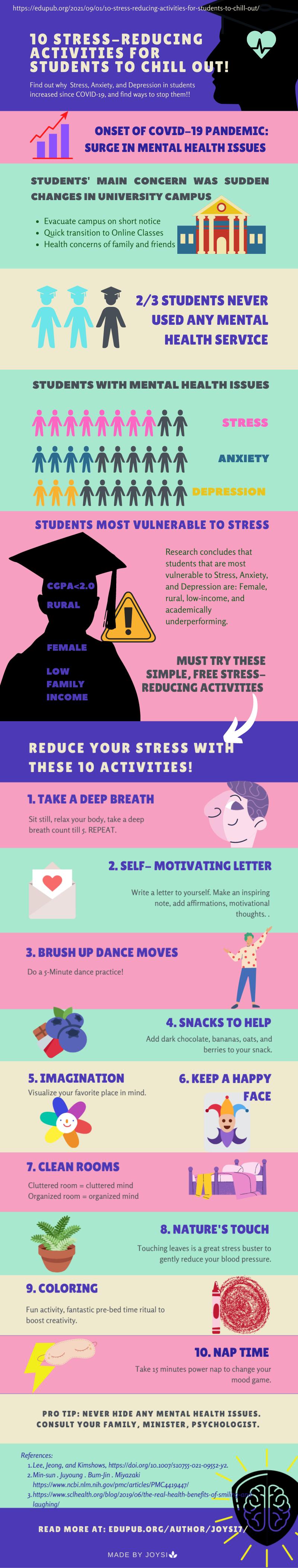 INFOGRAPHIC: 10 Stress-Reducing Activities For Students To Chill Out!  Coping with stress; stress management